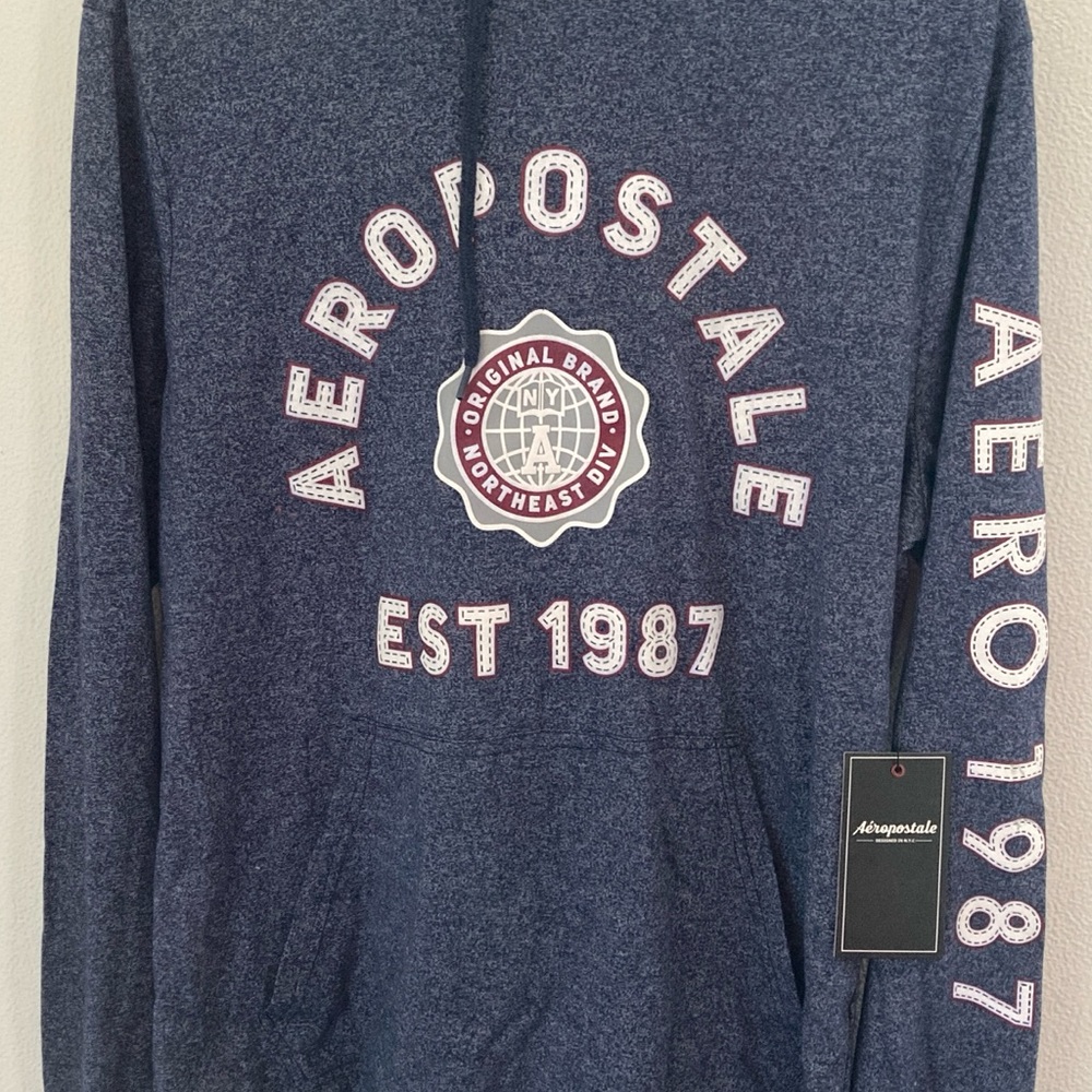 Aeropostale Blue Graphic Hoodie long sleeve hoodie est 1987 new